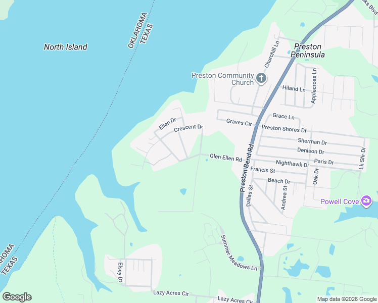 map of restaurants, bars, coffee shops, grocery stores, and more near 40 Post Oak Drive in Pottsboro