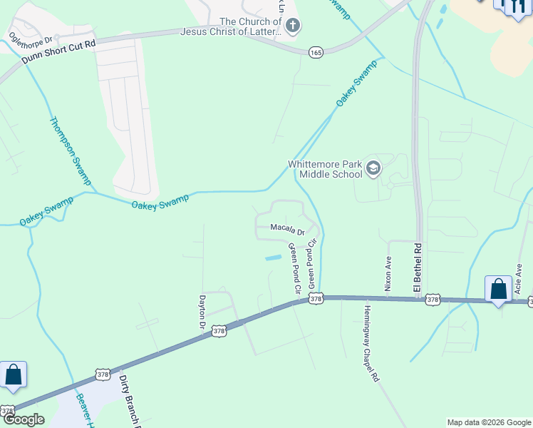 map of restaurants, bars, coffee shops, grocery stores, and more near 2808 Green Pond Circle in Conway