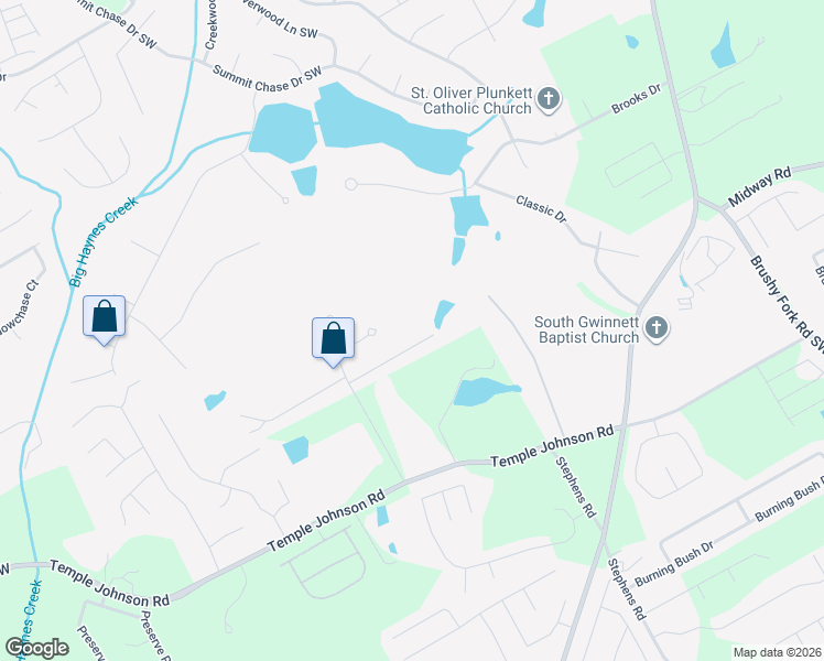 map of restaurants, bars, coffee shops, grocery stores, and more near 1470 Southwind Court in Loganville