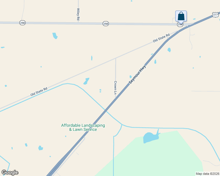map of restaurants, bars, coffee shops, grocery stores, and more near 5312 Crown Lane in Wichita Falls