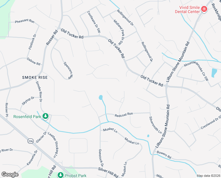 map of restaurants, bars, coffee shops, grocery stores, and more near 5632 Stillwater Court in Stone Mountain
