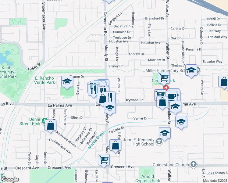 map of restaurants, bars, coffee shops, grocery stores, and more near in La Palma