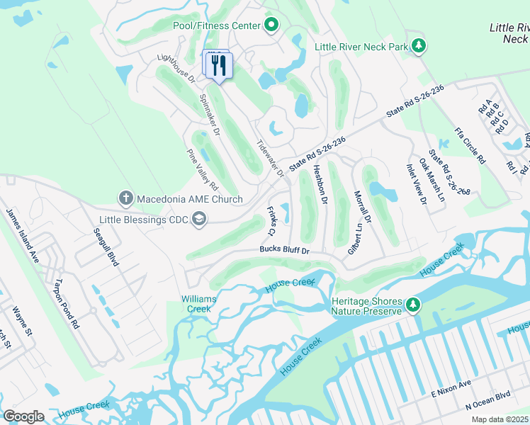 map of restaurants, bars, coffee shops, grocery stores, and more near 916 Frinks Court in North Myrtle Beach