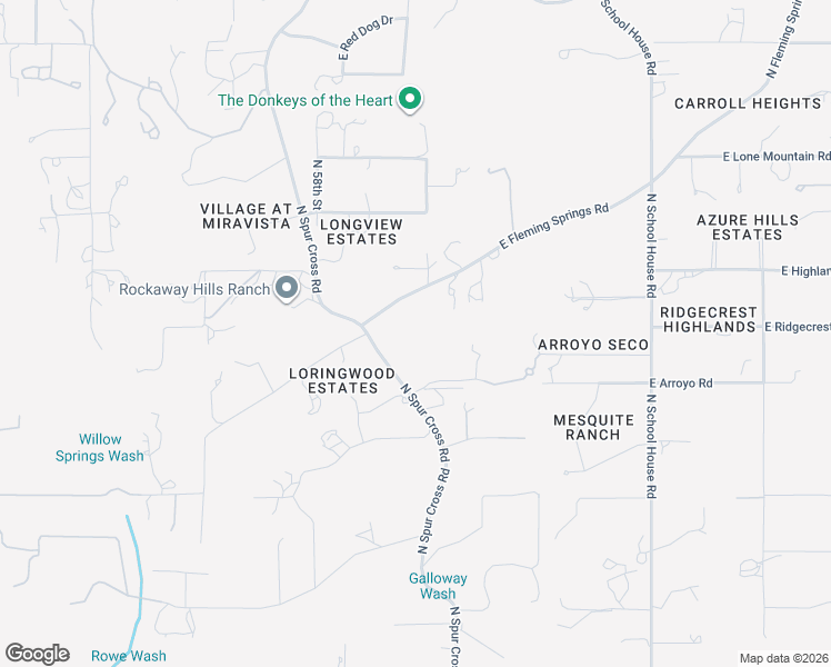 map of restaurants, bars, coffee shops, grocery stores, and more near 5933 East Fleming Springs Road in Cave Creek