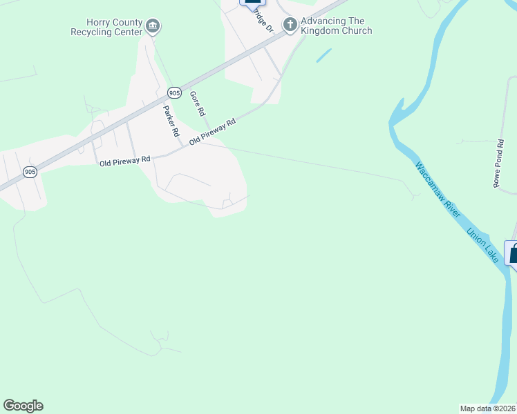 map of restaurants, bars, coffee shops, grocery stores, and more near 519 Bryants Landing Road in Conway