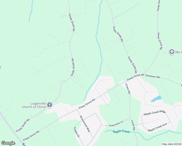 map of restaurants, bars, coffee shops, grocery stores, and more near 3711 Rambling Woods Drive in Loganville