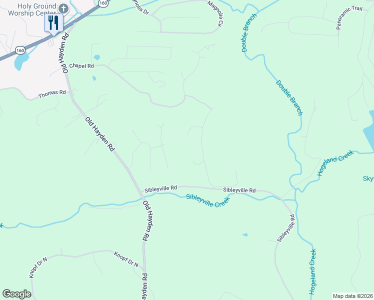 map of restaurants, bars, coffee shops, grocery stores, and more near 125 Twin Ridge Road in Warrior