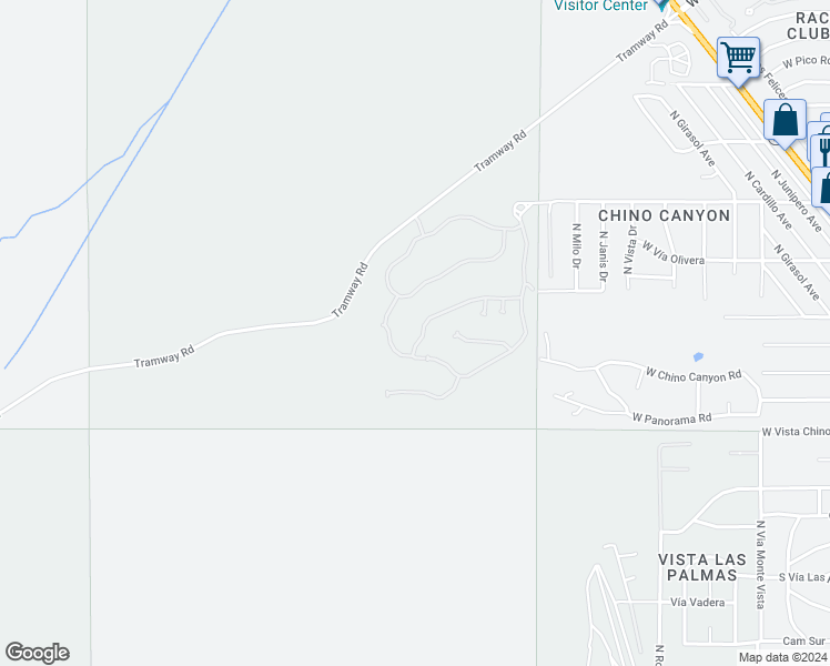 map of restaurants, bars, coffee shops, grocery stores, and more near 2458 City View Drive in Palm Springs