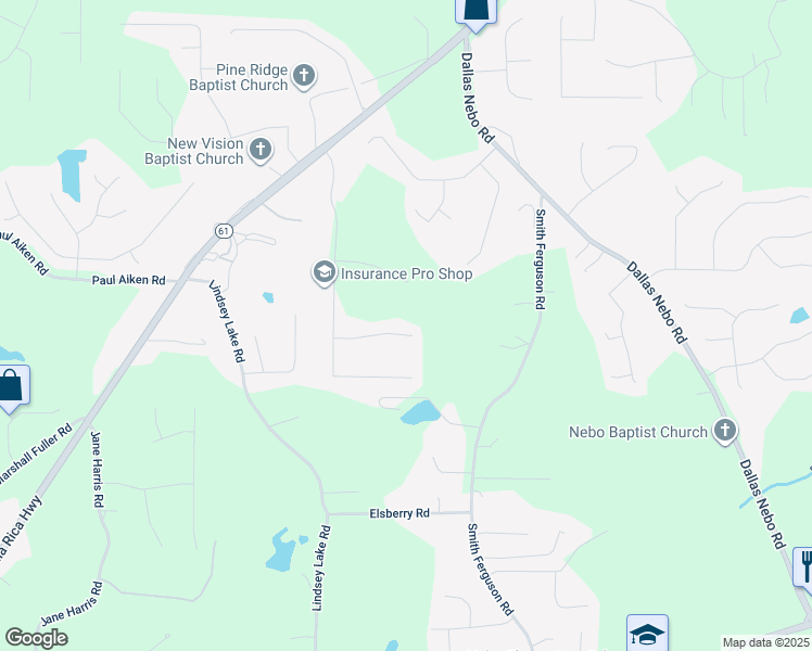 map of restaurants, bars, coffee shops, grocery stores, and more near 171 Grover Way in Dallas