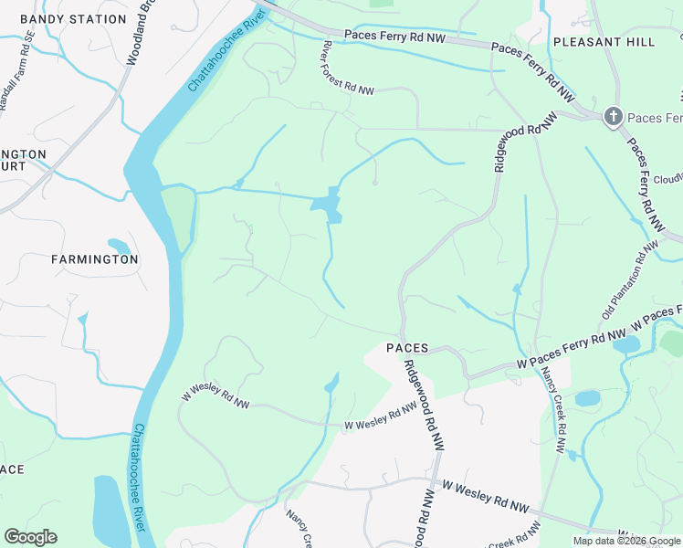 map of restaurants, bars, coffee shops, grocery stores, and more near 7 Riverly Place Northwest in Atlanta
