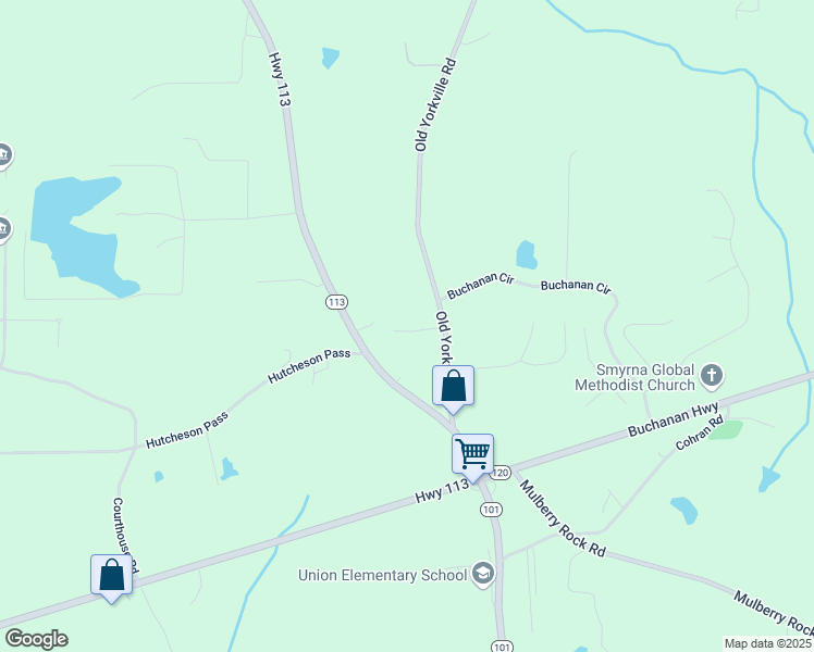 map of restaurants, bars, coffee shops, grocery stores, and more near 5008 Old Yorkville Road in Dallas
