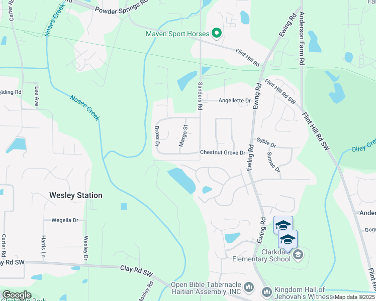 map of restaurants, bars, coffee shops, grocery stores, and more near 3006 Brass Drive in Austell