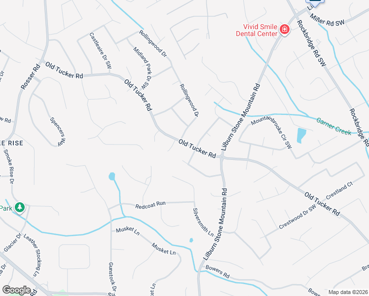 map of restaurants, bars, coffee shops, grocery stores, and more near 765 Old Tucker Road in Stone Mountain