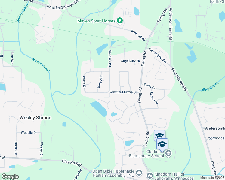 map of restaurants, bars, coffee shops, grocery stores, and more near 2990 Chestnut Grove Drive in Austell