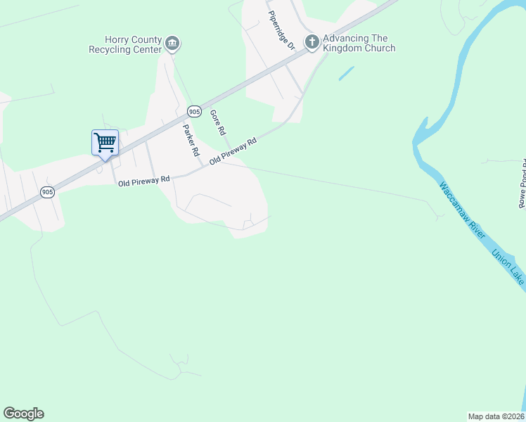 map of restaurants, bars, coffee shops, grocery stores, and more near 519 Bryants Landing Road in Conway