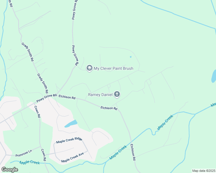 map of restaurants, bars, coffee shops, grocery stores, and more near Red Oak Boulevard in Walton County