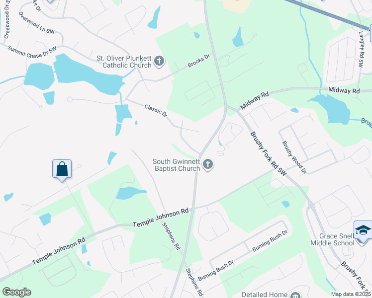 map of restaurants, bars, coffee shops, grocery stores, and more near 3369 Summit Turf Lane in Snellville