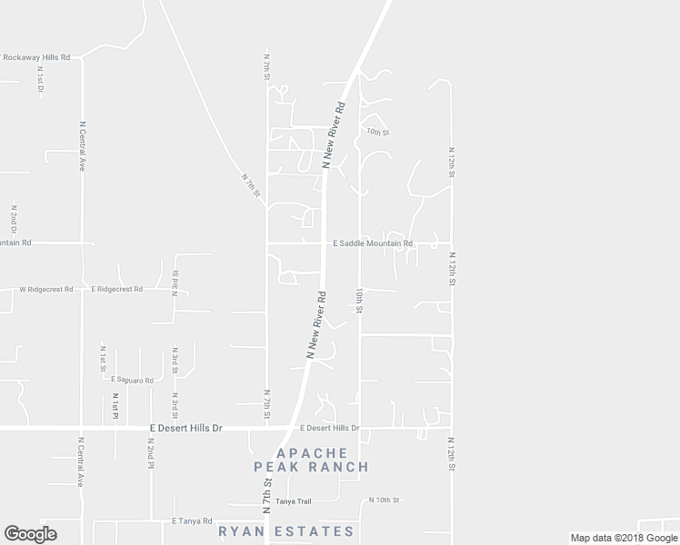 map of restaurants, bars, coffee shops, grocery stores, and more near 40019 North New River Road in Phoenix