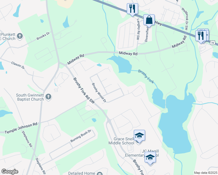 map of restaurants, bars, coffee shops, grocery stores, and more near 962 Garden Meadows Circle in Loganville