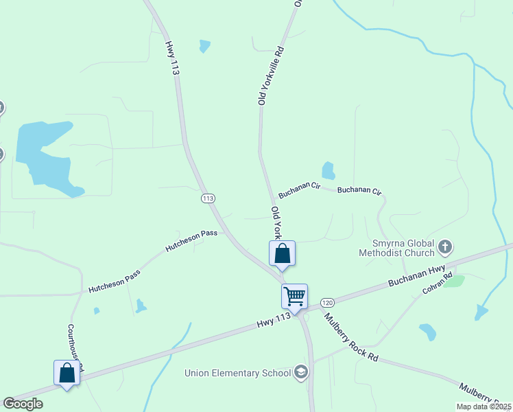 map of restaurants, bars, coffee shops, grocery stores, and more near 4960 Old Yorkville Road in Dallas