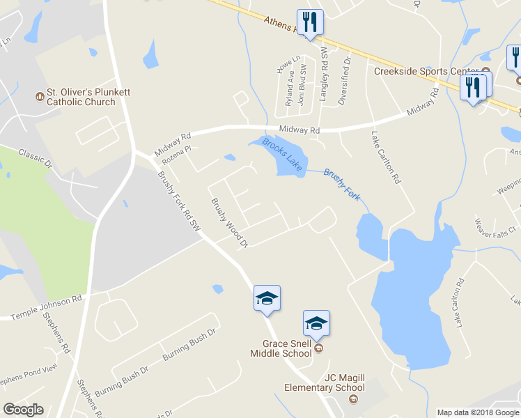 map of restaurants, bars, coffee shops, grocery stores, and more near 952 Garden Meadows Cir in Loganville
