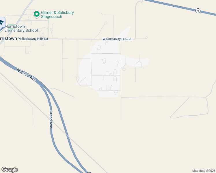 map of restaurants, bars, coffee shops, grocery stores, and more near 25124 West Saddle Mountain Road in Morristown