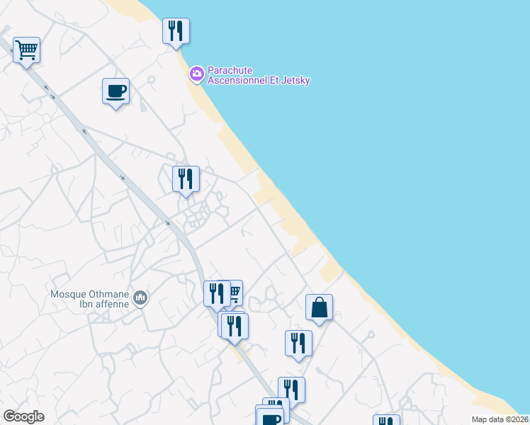 map of restaurants, bars, coffee shops, grocery stores, and more near Zone Touristique Midoun in Djerba Midoun