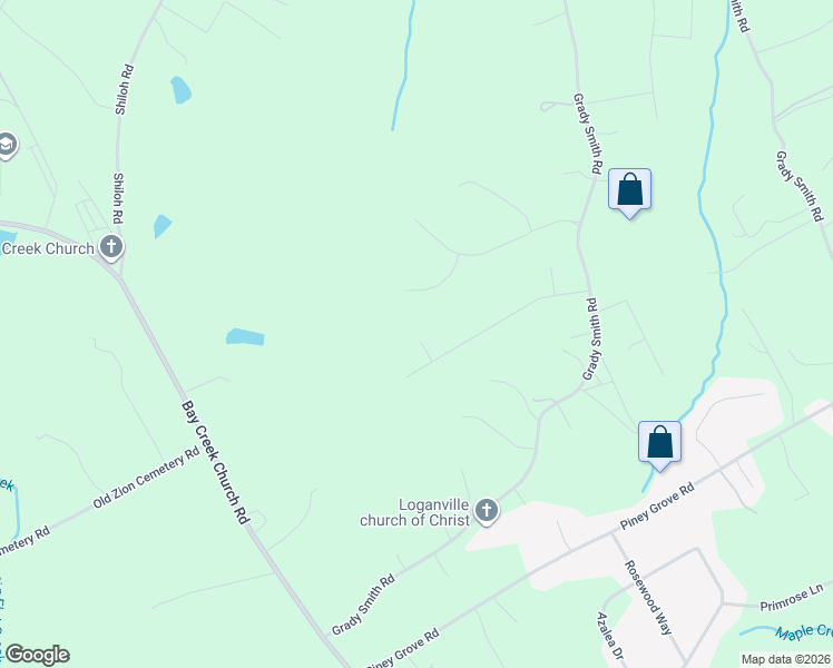 map of restaurants, bars, coffee shops, grocery stores, and more near 3509 Windy Oaks Way in Loganville