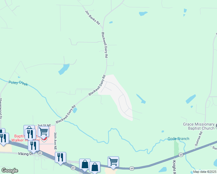 map of restaurants, bars, coffee shops, grocery stores, and more near 27 Kelso Court in Jasper