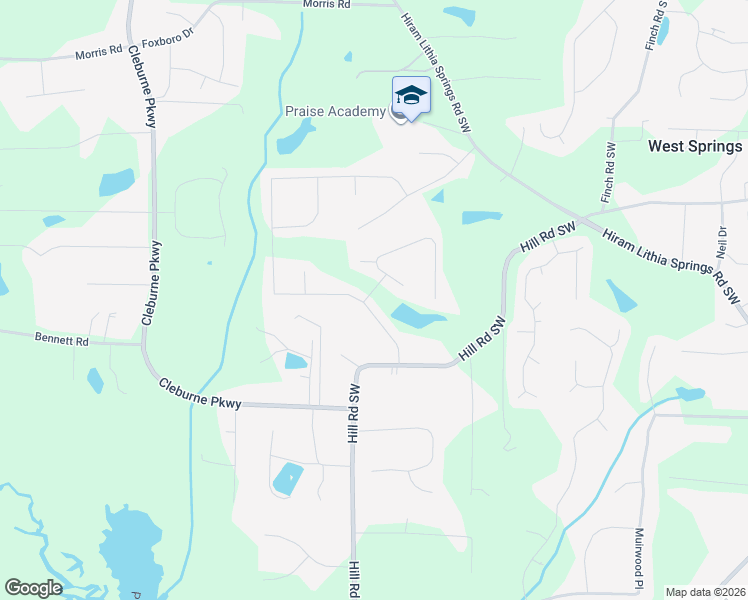 map of restaurants, bars, coffee shops, grocery stores, and more near 4451 Equine Drive in Powder Springs