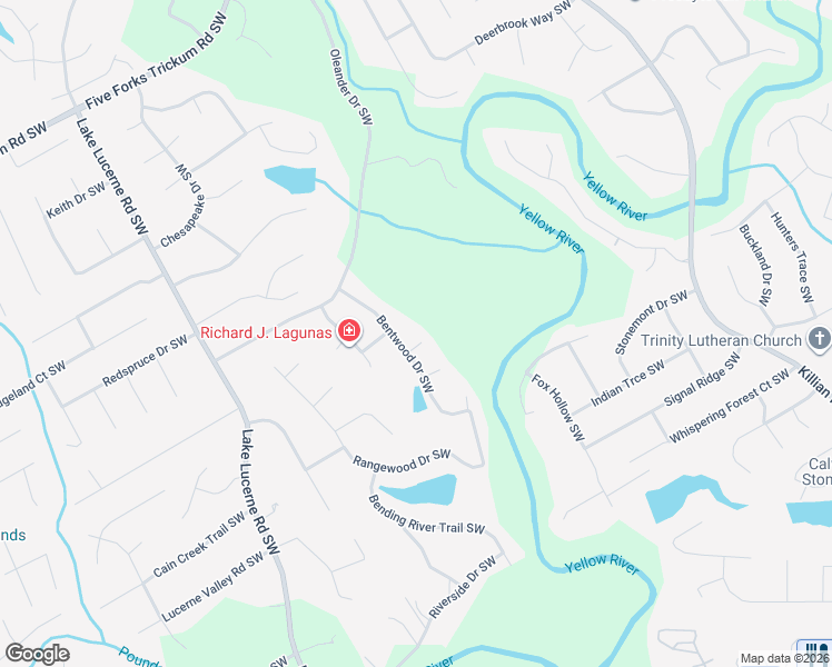 map of restaurants, bars, coffee shops, grocery stores, and more near 4323 Japonica Court Southwest in Lilburn