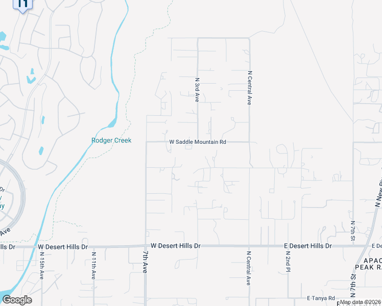 map of restaurants, bars, coffee shops, grocery stores, and more near 305 West Saddle Mountain Road in Phoenix