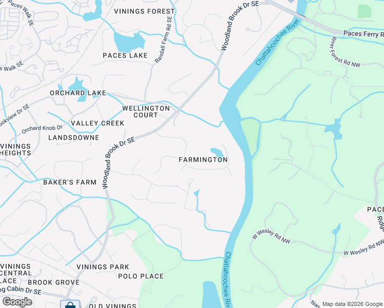 map of restaurants, bars, coffee shops, grocery stores, and more near 3091 Farmington Drive Southeast in Atlanta