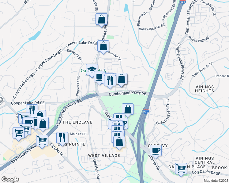 map of restaurants, bars, coffee shops, grocery stores, and more near in Cobb County