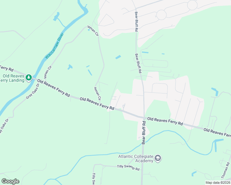 map of restaurants, bars, coffee shops, grocery stores, and more near 7191 Old Reaves Ferry Road in Conway