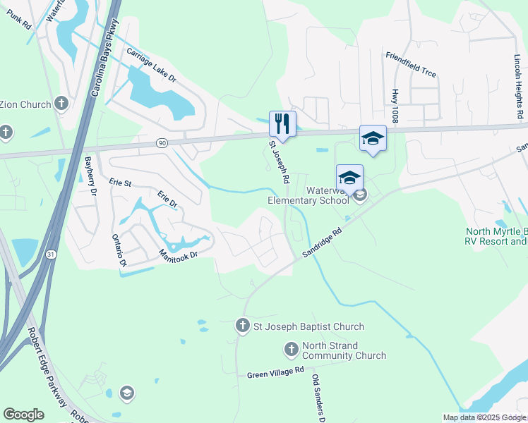map of restaurants, bars, coffee shops, grocery stores, and more near 1071 Hickory Trail in Little River
