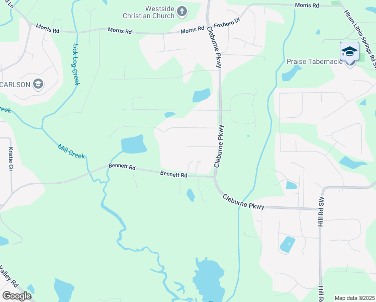 map of restaurants, bars, coffee shops, grocery stores, and more near 157 Pat Drive in Powder Springs