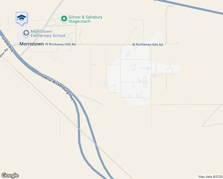 map of restaurants, bars, coffee shops, grocery stores, and more near 40348 North 253rd Avenue in Morristown