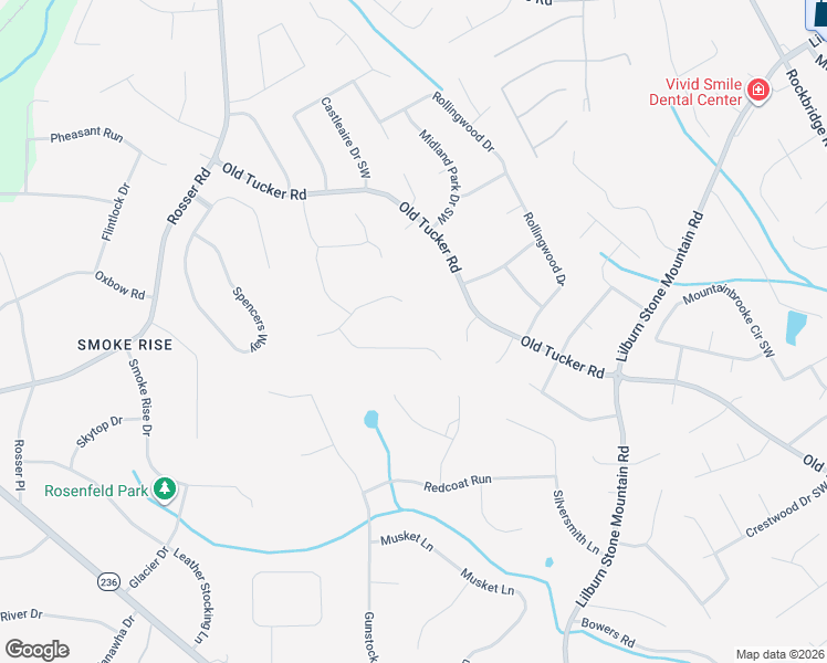 map of restaurants, bars, coffee shops, grocery stores, and more near 2199 Ivey Creek Way in Stone Mountain