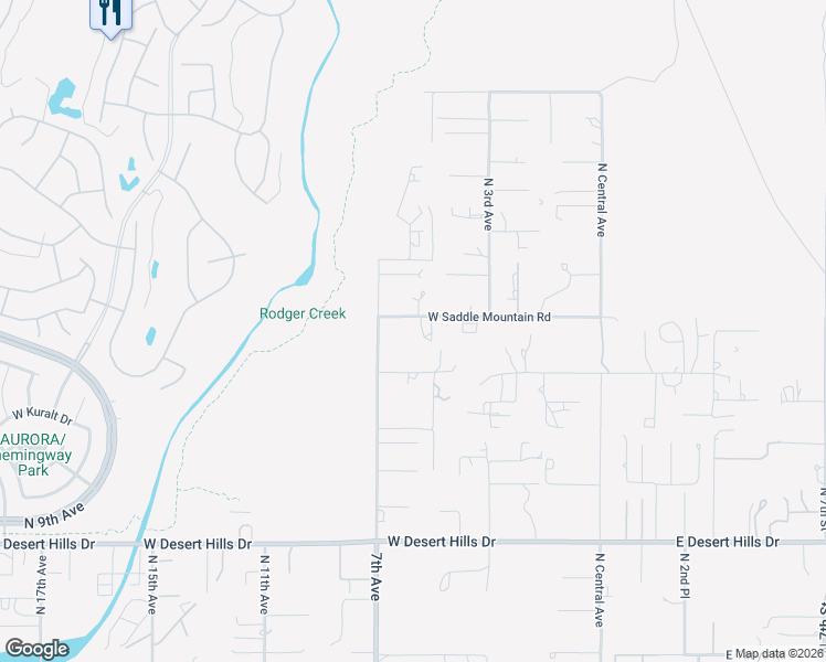 map of restaurants, bars, coffee shops, grocery stores, and more near 515 West Saddle Mountain Road in Phoenix