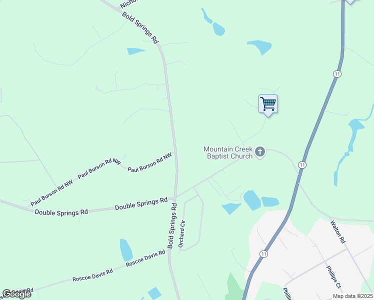 map of restaurants, bars, coffee shops, grocery stores, and more near 2285 Bold Springs Road in Monroe