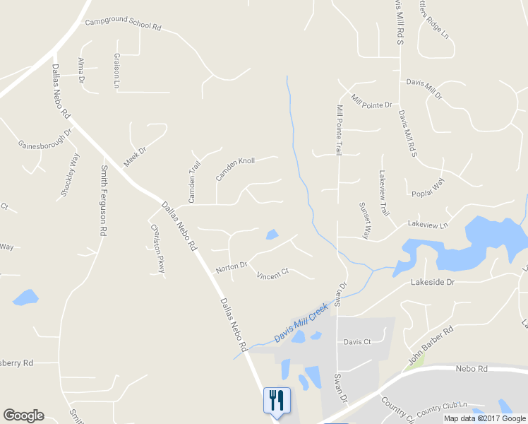 map of restaurants, bars, coffee shops, grocery stores, and more near 90 Camden Woods Place in Dallas
