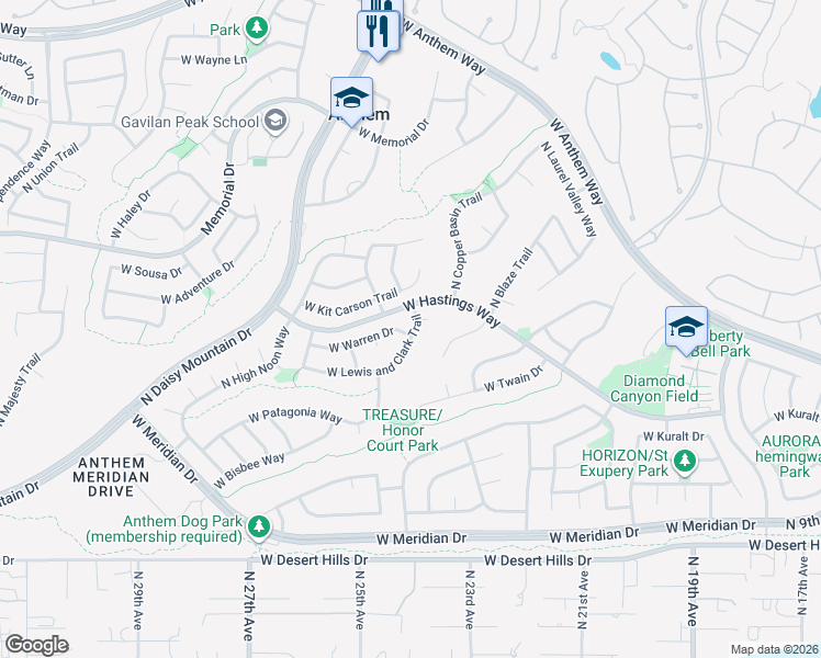 map of restaurants, bars, coffee shops, grocery stores, and more near 2436 West Lewis and Clark Trail in New River