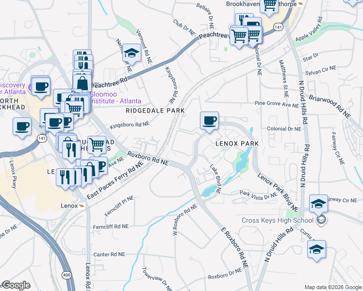 map of restaurants, bars, coffee shops, grocery stores, and more near in 