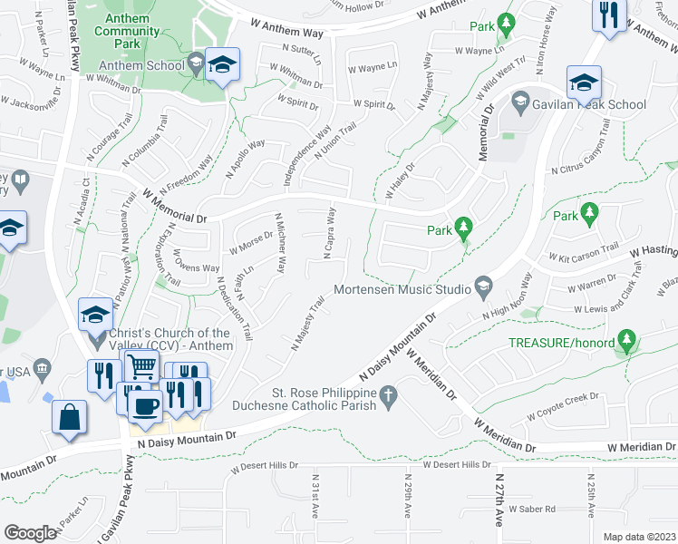 map of restaurants, bars, coffee shops, grocery stores, and more near 40206 North Majesty Trail in New River