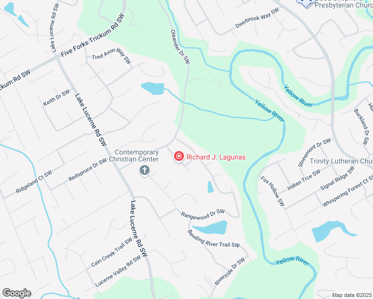 map of restaurants, bars, coffee shops, grocery stores, and more near 1541 Bentwood Drive Southwest in Lilburn