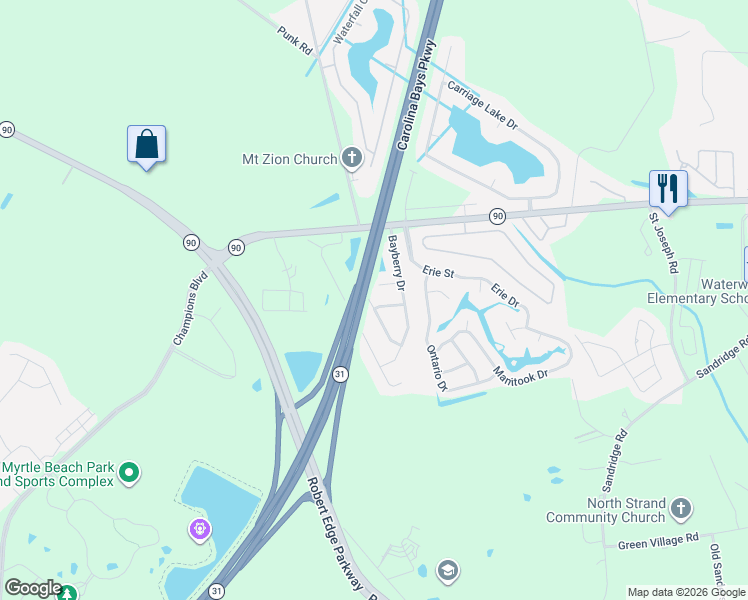 map of restaurants, bars, coffee shops, grocery stores, and more near 4500 Grizzly Road in Little River