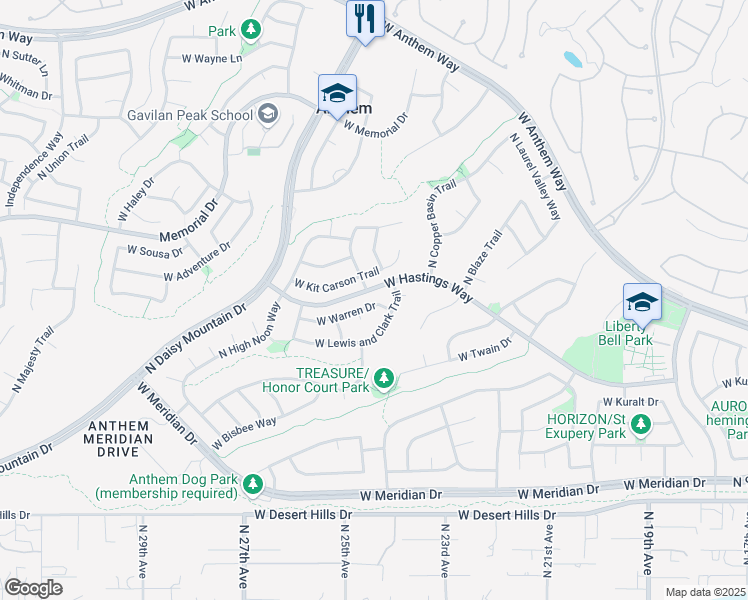 map of restaurants, bars, coffee shops, grocery stores, and more near 2428 West Warren Drive in New River