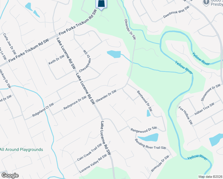 map of restaurants, bars, coffee shops, grocery stores, and more near 4420 Sirrocco Lane Southwest in Lilburn