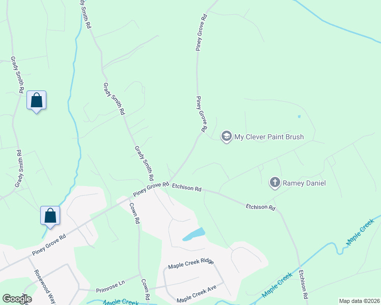 map of restaurants, bars, coffee shops, grocery stores, and more near 1985 Piney Grove Road in Loganville